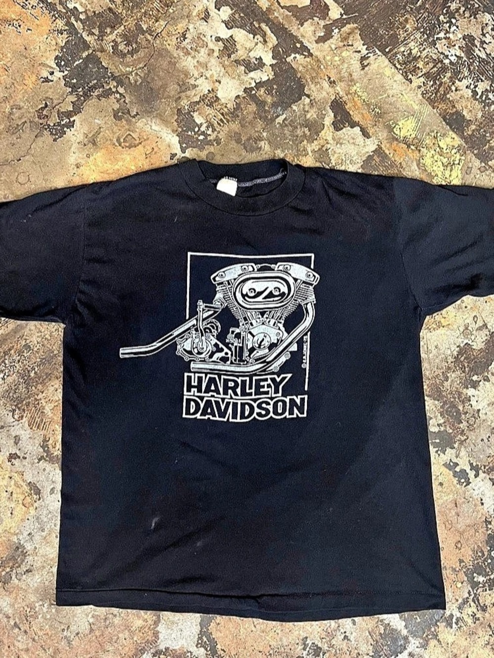 Harley-Davidson Vintage Harley Davidson Single Stitch Motorcycle Engine T-Shirt